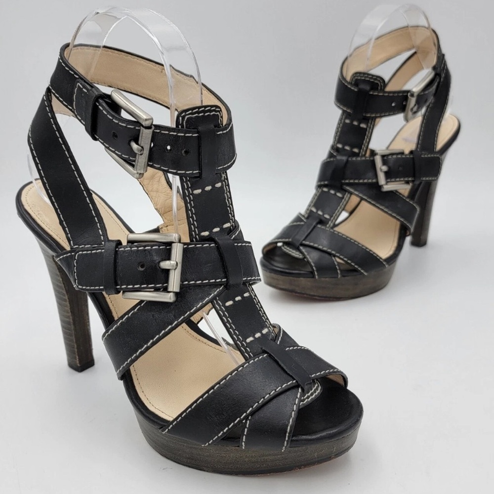 COACH Stefanie Buckle Gladiator HEEL PUMP Black Light Use Size 7 B